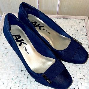 Anne Klein Sport Wedges Navy Size 8.5